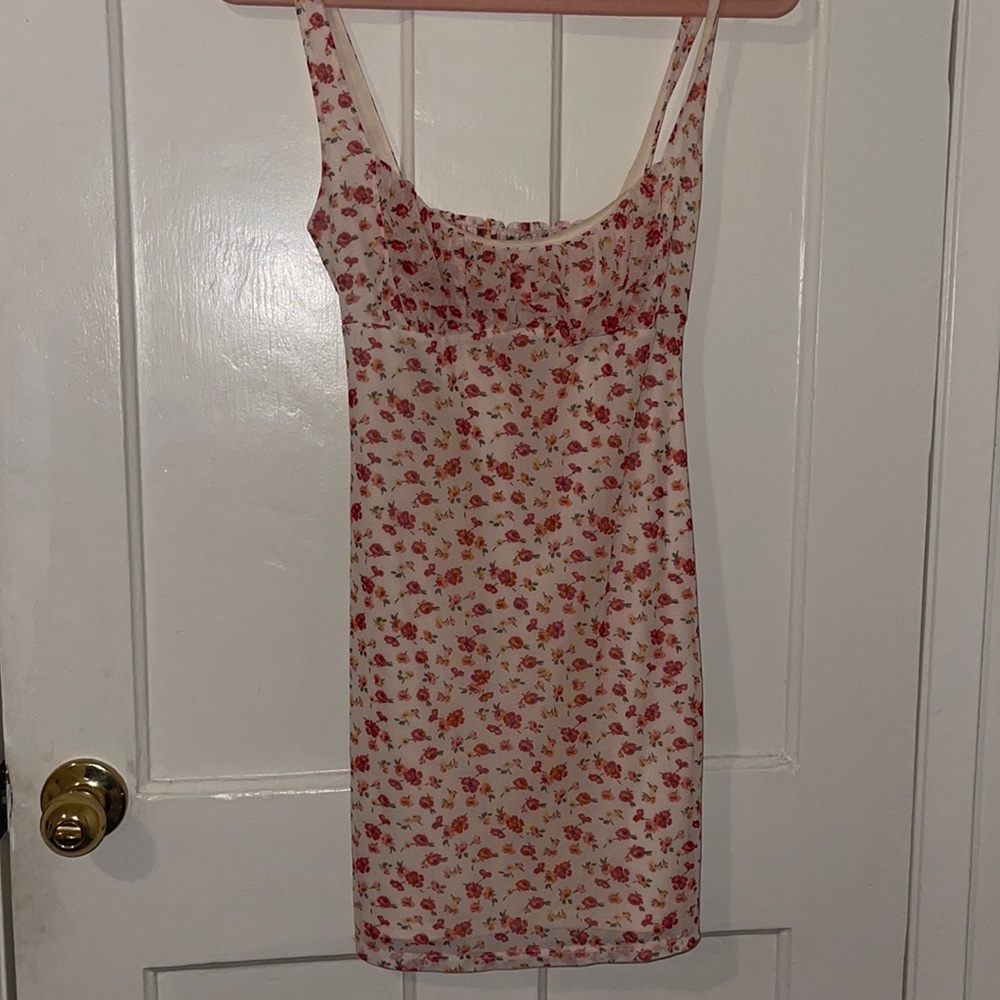 urban outfitters pink floral mini dress